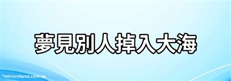 夢見別人掉進海裡|夢見別人掉海里了是什麼意思